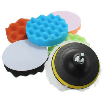 Drillpro 7pcs 3/5/6/7 Inch Sponge Polishing Waxing Buffing Pads Kit for Car polisher (SIZE: 3INCH)