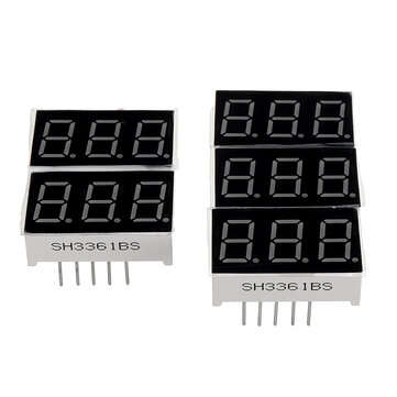 5Pcs 3361BS 0.36 inch LED Digital Tube Three-digit Common Anode Bright Red Light
