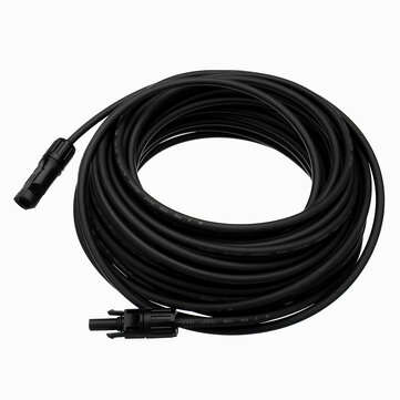12 AWG 20 Meter Solar Panel Extension Cable Wire Black/Red with MC4 Connectors (COLOR.: BLACK)