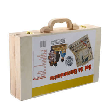 Kid Wooden Storage Toy Tool Set ToolBox DIY Educational Bench Learning Role Play