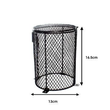 Round Reptile Heat Lamp Bulb Mesh Cage Protector Guard Anti-scalding Lampshade