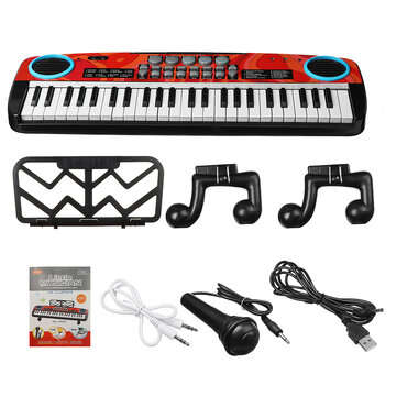Musical 49 Keys Electronic Keyboard Digital Piano LED Screen w/ Microphone