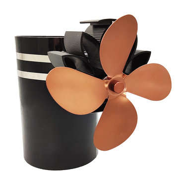 7.1inch 5 Blades Fireplace Fan Thermal Heat Power Stove Fan Wood Burner Fan (COLOR.: BRONZE)