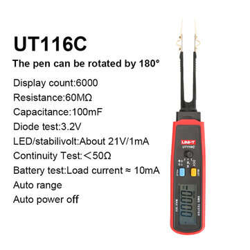 UNI-T SMD Multimeter UT116A UT116C Auto Range Resistance Capacitance Diode(RCD) LED Zen... (TYPE: B)