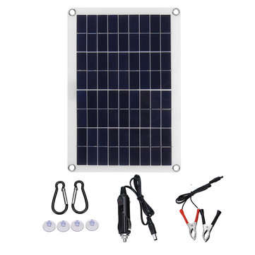 JH-10 12V/5V Monocrystalline Solar Panel Battery Charger with Single USB Interface