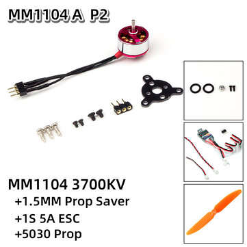 AEORC RC Power Combo MM1104 1104 KV3700 3700KV Brushless Motor +1S/2S 5A ESC+5030 P... (BATTERY: 1S)