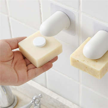 Magnetic Soap Holder Container Wall Attachment Adhesion Draining Soap Holder Shower Storage Soap Dis