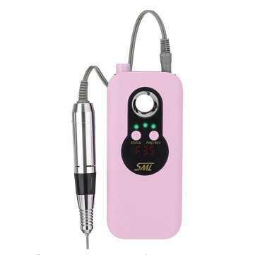 35000RPM Electric Nail Drill Machine Portable Rechargeable Manicure Pedicure Machine (COLOR1: PINK)