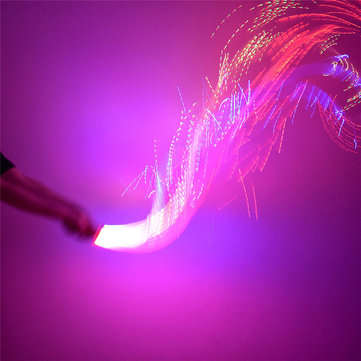 LED Fiber Optic Whip Strip Light 360 RGB Multi-Mode Flashlight Show Music Dance Festival Battery O