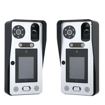 ENNIO 7 inch Video Door Phone Doorbell Intercom System with Face Recognition Fingerprint RFIC Wired