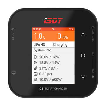 ISDT Q8 BattGo 500W 20A High Power Battery Balance Charger Discharger for 1-8S Lipo Battery