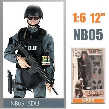 12inch 300mm 1/6 Uniform Military Army Soldier Set Model SWAT SDU Combat Game Action ... (NUMBER: 5)