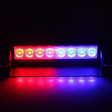 Car LED RGB 16 Color Solar Remote Control Warning Emergency Strobe Light  Anti-tailing 12V 8W