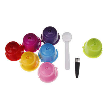 7Pcs/Set Colorful Refillable Coffee Capsule Cup Reusable Coffee Pods for Nescafe Dolce Gusto Brewer