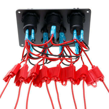 8 Gang Switch Panel 12V-24V Toggles ON OFF USB Voltage Interior Controls Car Boat Marine LED Rocker