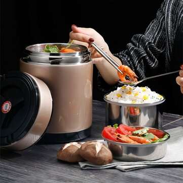 Portable Insulated Lunch Box Outdoor Camping Traveling Picnic Th... (CAPACITY: 1.2L | COLOR1: BLACK)
