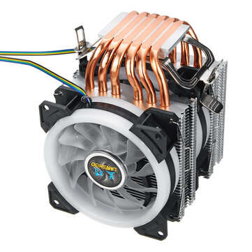 CPU Cooler 6 Heatpipe 4-Pin RGB 2x Cooling Fan For Intel 775/1150/1151/1155/1156/1366AMD