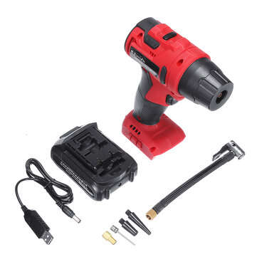 12V 2 IN 1 160Psi Wireless Digital Pump Portable Cordless Air Compressor Tire Inflator (COLOR.: RED)