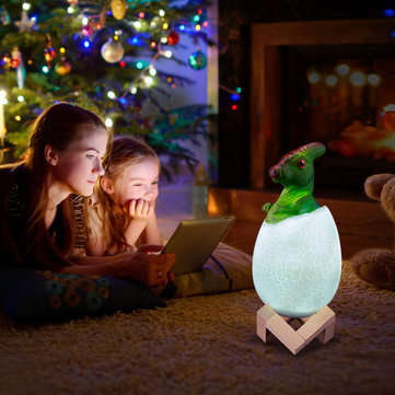 KL-02 Decorative 3D Deputy Dinosaur Egg Smart Night Light Touch Switch 3 Colors Change LED Nightligh