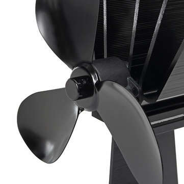 EQ2-BK(3BL) Heat Powered Wood Stove Fan Silent Eco-Friendly Fireplace Fan for Wood Log Burner