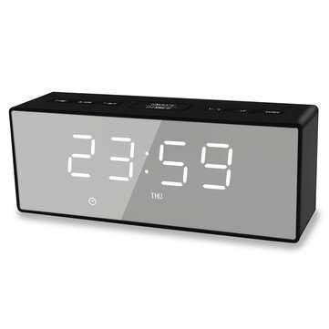 EK8609 Digital Alarm Clock Timer LED Mirror Snooze Table Clock Electronic Time Da... (COLOR.: BLACK)