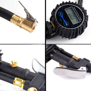 200Psi Digital Tire Pressure Gauge Night Vision With Blue Backlight LCD Display