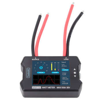 ToolkitRC WM150 150A 50V Watt Meter Power Analyzer LCD Display Power Voltage Current Tester PWM Outp