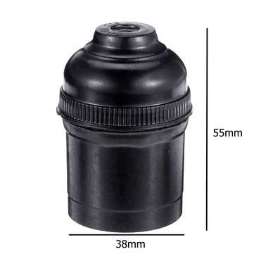 E27 6A Black Retro Light Bulb Adapter Lamp Holder Pendant Edison Screw Cap Socket Light Fittings AC2