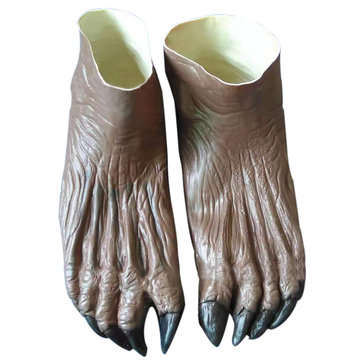 Adult Halloween Werewolf Monster Hands Glove+Feet Shoes Cover Costume Accessory
