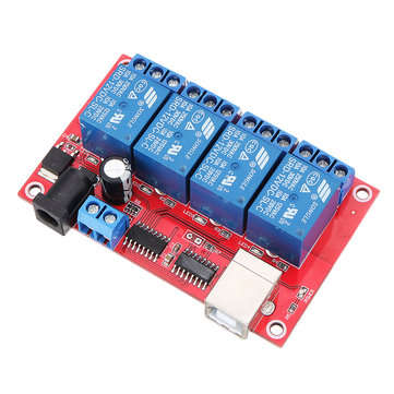4 Channel 12V HID Driverless USB Relay USB Control Switch Computer Control Switch PC Intelligent Con