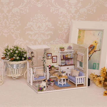 Cuteroom 3013 Cat Diary Doll House DIY Cabin With Dust Cover Music Motor