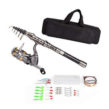 ZANLURE Telescopic Spinning Fishing Rod Reel Combo Full Kit Professional Fishing Pole... (SIZE: 1.8)