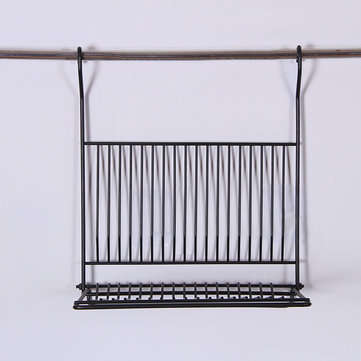 Foldable Kitchen Black Wall Hanging Dish Storage Shelf Organizer Rack Holder NO Drill for Space Savi