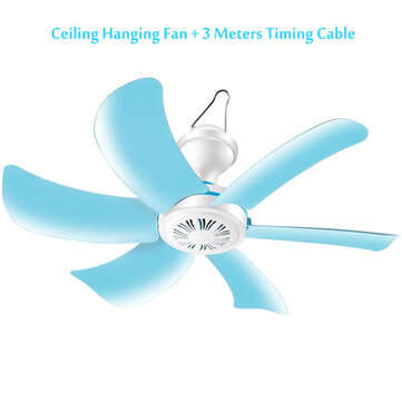 220V 6 Blades Mini Electric Hanging Ceiling Fan Low Noise Timi... (TYPE: SEVENLIGHTCOLORSWITHREMOTE)