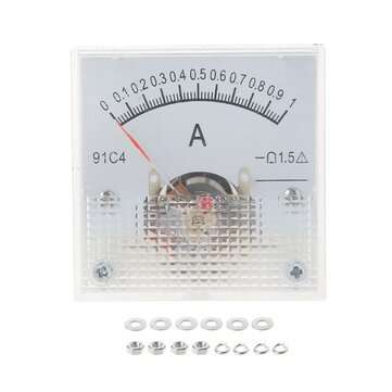 91C4 Class 2.5 Accuracy DC 50mA 100mA 500mA  0-5A 10A Ampere Analog Panel Meter ... (CURRENT: 500MA)