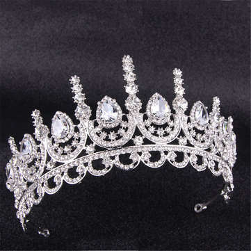 High Bridal Wedding Jewelry Pageant Crown Headband Crystal Rhinestone Princess Tiara Headband