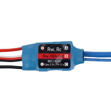 RW.RC 10A Brushless ESC 5V1A BEC 2S 3S for RC Models Fixed Wing Airplane Drone