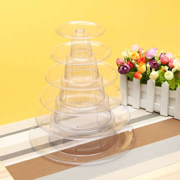 6 Tier Round Dessert Stand Cupcake Holder Clear Acrylic Birthday Wedding Decorations