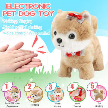 Simulation Electric Dog Leash Smart Plush Toys Will Walk And Call Electronic Pet Dog