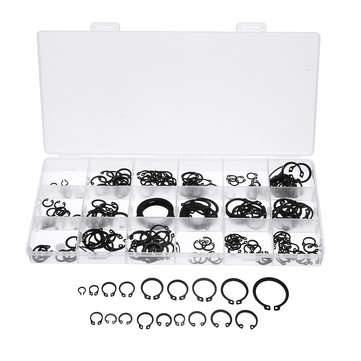 225Pcs C-Clip Snap C-type Circlip Kit External Retaining Ring Assortment Set Black
