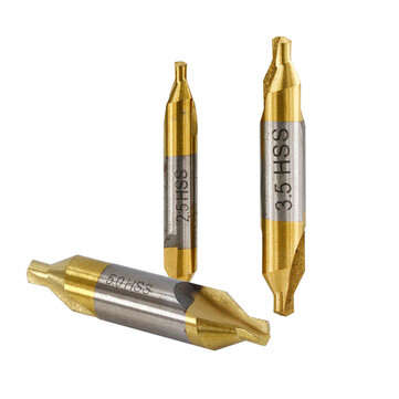 Drillpro 6pcs HSS Center Drill Bit 1/1.5/2/2.5/3/5mm 60 Degree Titanium Coated Countersink Drill Bit
