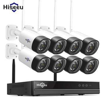 Hiseeu 8CH 1080P Wireless NVR CCTV Security System Kit H.265 2MP Audio Recorrd IP Camera Waterproof