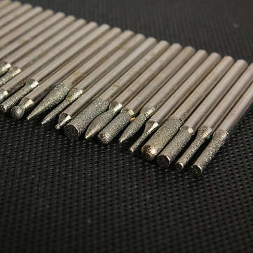 30pcs 3MM Titanium Diamond Burrs Bur Bit Set Dremel Rotary Tool Set