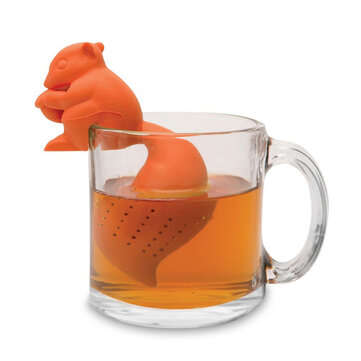 Silicon Squirrel Tea Loose Leaf Strainer Filter Infuser (COLOR.: ORANGE)