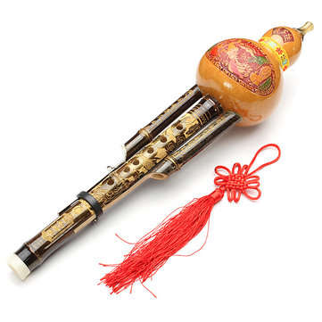 Natural Bamboo Gourd Cucurbit Flute C Tone Chinese Minority Instrument
