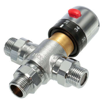 Copper Thermostatic Mixer Mixing Hot/Cold Water Shower Solar Water Heater Valve