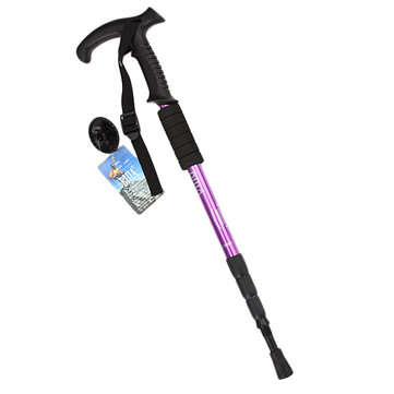 Outdoor Adjustable Trekking Pole 4 Sections Walking Stick Crutch Camping Climbing Alpenstock Cane