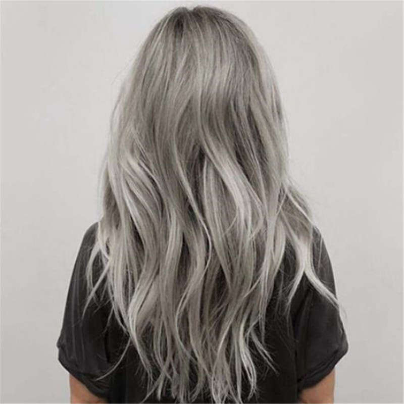 Fashion Gray Hair Color Wax Hair Gream Unisex Smoky Gray Punk Style Light Grey Silver Permanent H...