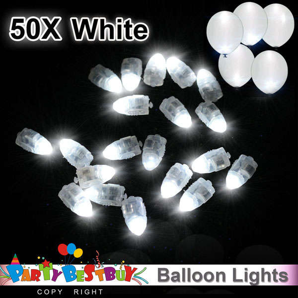 New 50 Pcs White Ball Lamps LED Light Paper Lantern Balloons Wedding Party Chris