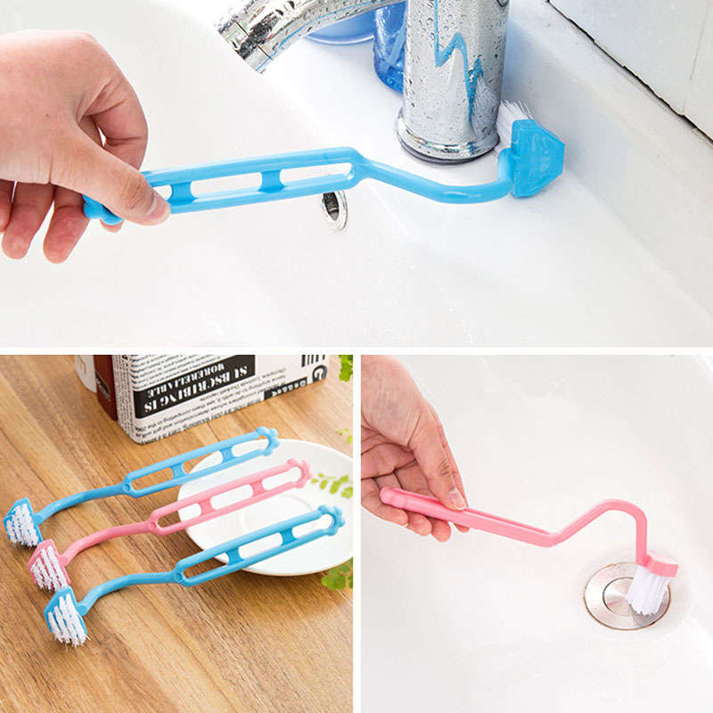 Portable Toilet Brush Scrubber V-type Cleaner Cleaning Brush Bent Bowl Handle Cleaning Brushes...